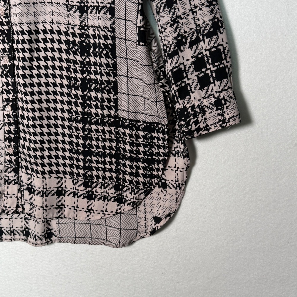 Como Vintage Patchwork Plaid Houndstooth Long Sle… - image 4